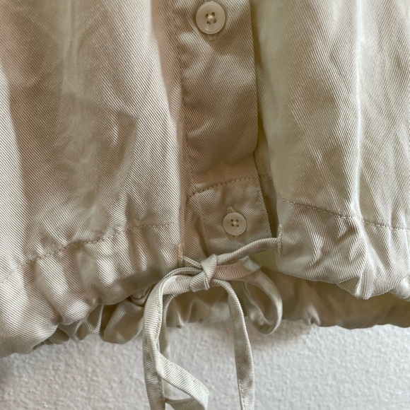 LNA Clothing 100% Tencel Ivory Button Down Short Sleeve Blouse Size M. - Picture 5 of 10